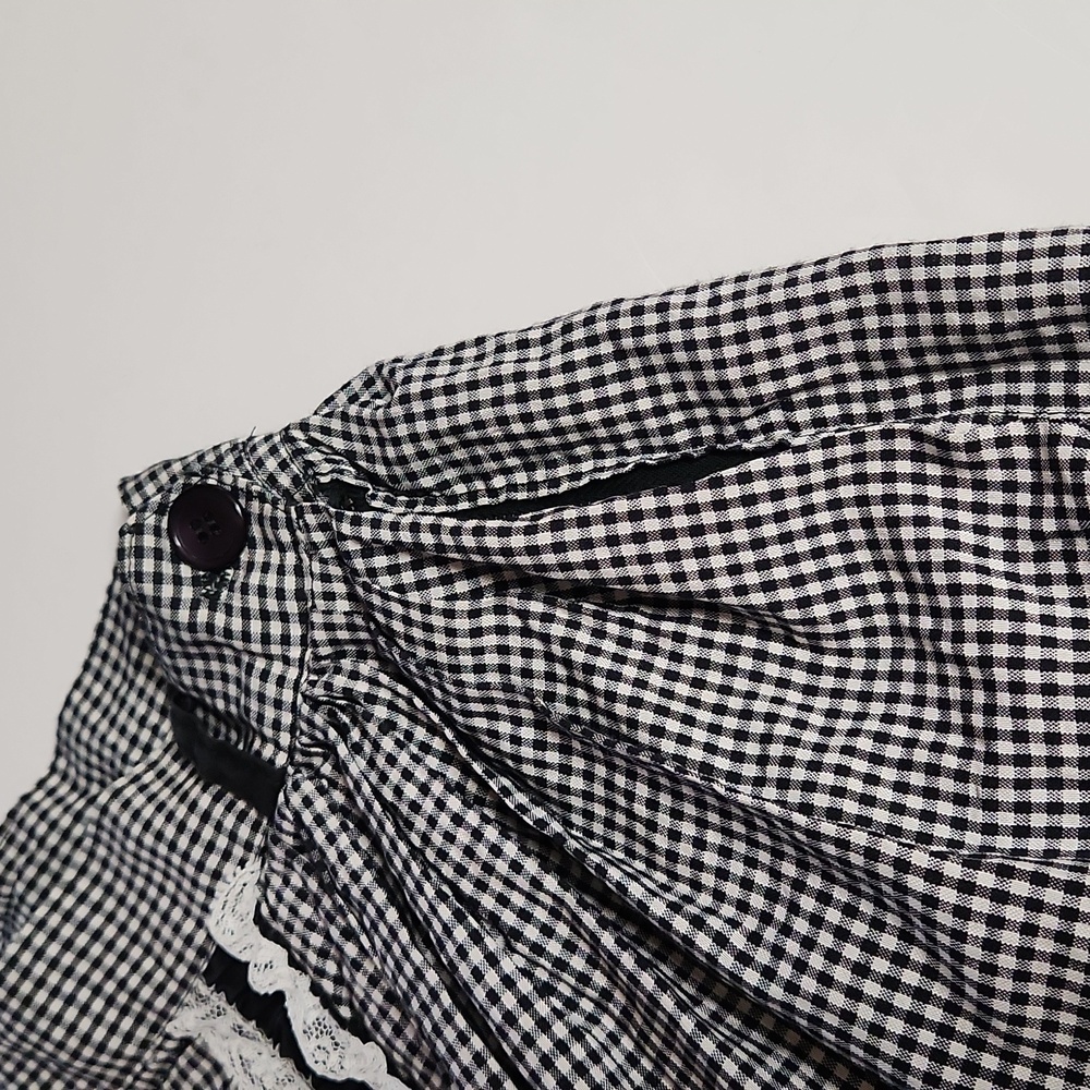 Vintage Handmade  Mid 1900's Crinoline lined gingham skirt Jr 23 in waist - XS - Picture 6 of 7